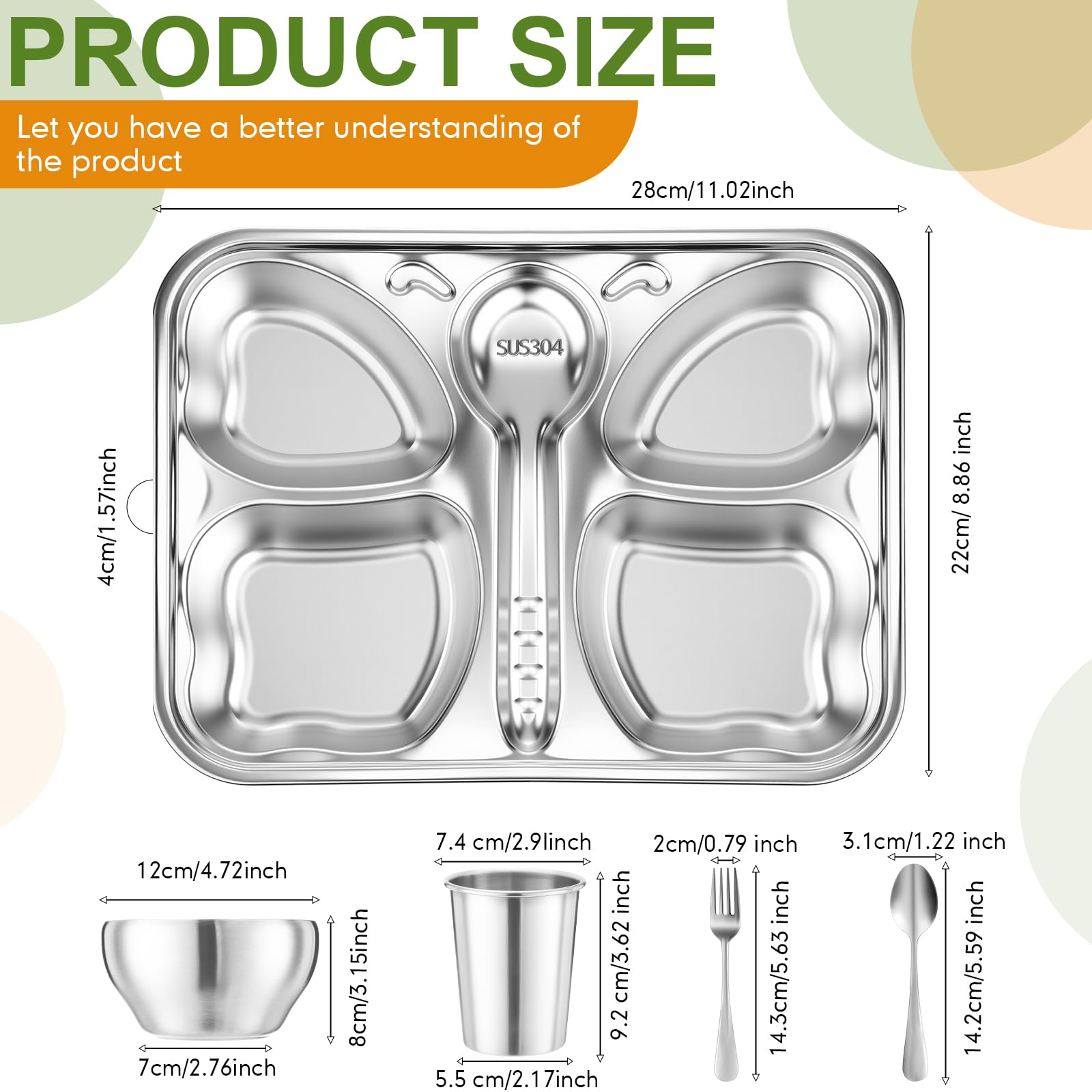Jinei kids butterfly plate 2, playful motif to make meals more engaging.