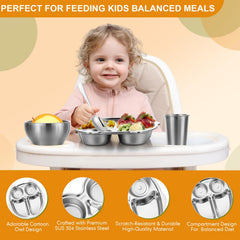 Jinei stainless spoons for kids, comfortable grip and safe bite sizes.