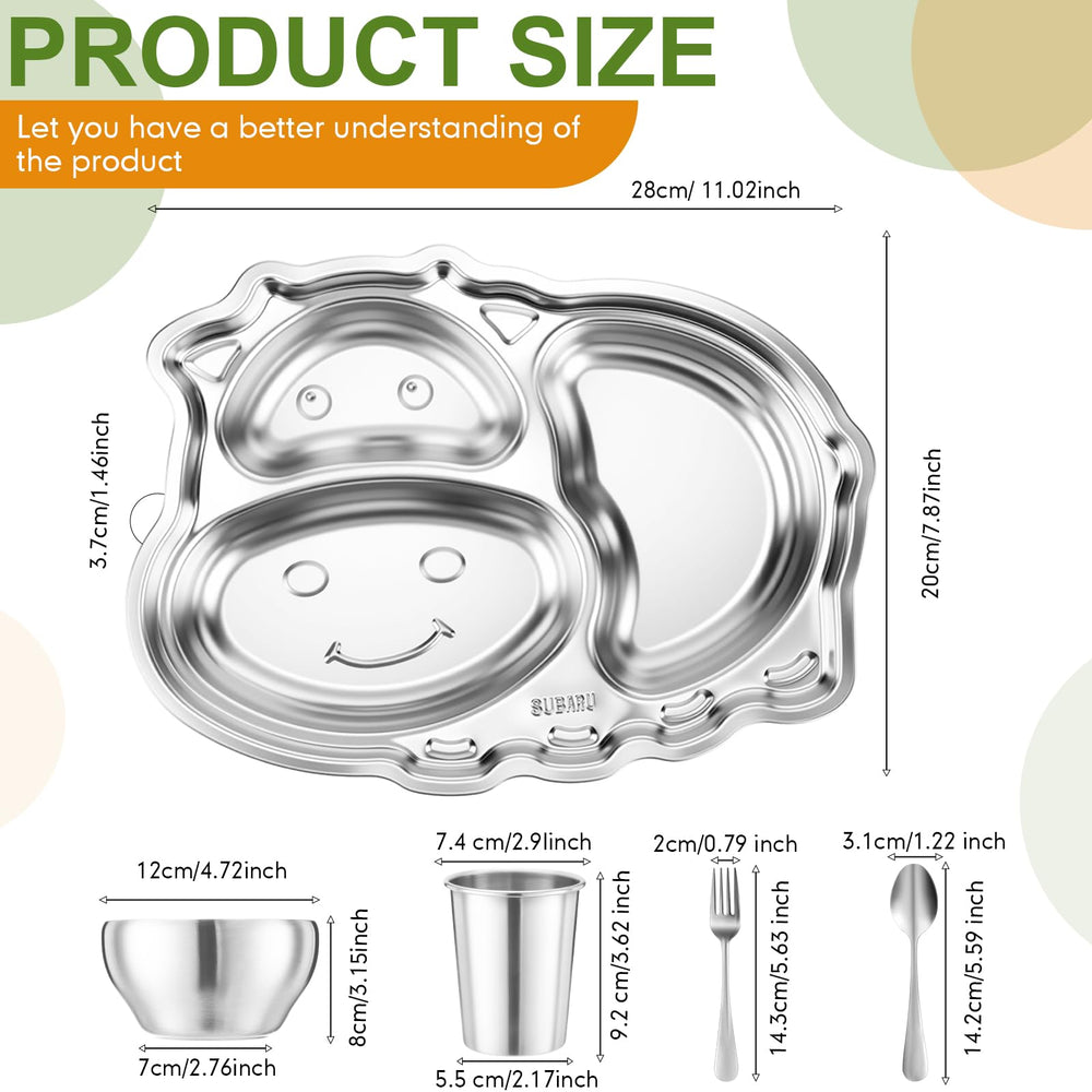 Jinei stainless steel bowl for durable, easy-to-clean toddler meals