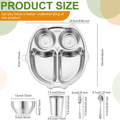 Jinei kid-friendly steel bowls, stackable for easy toddler dining.