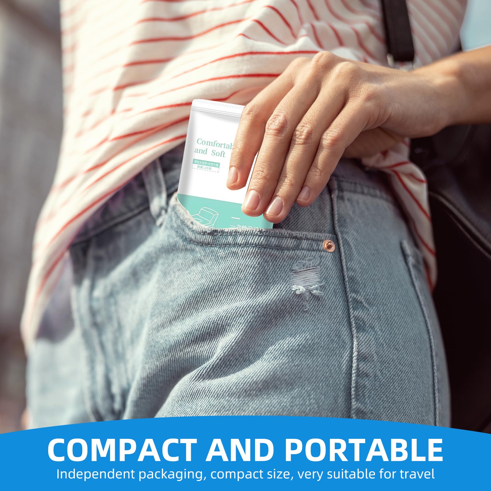 JinluCare individually wrapped travel pack fits purses and bags