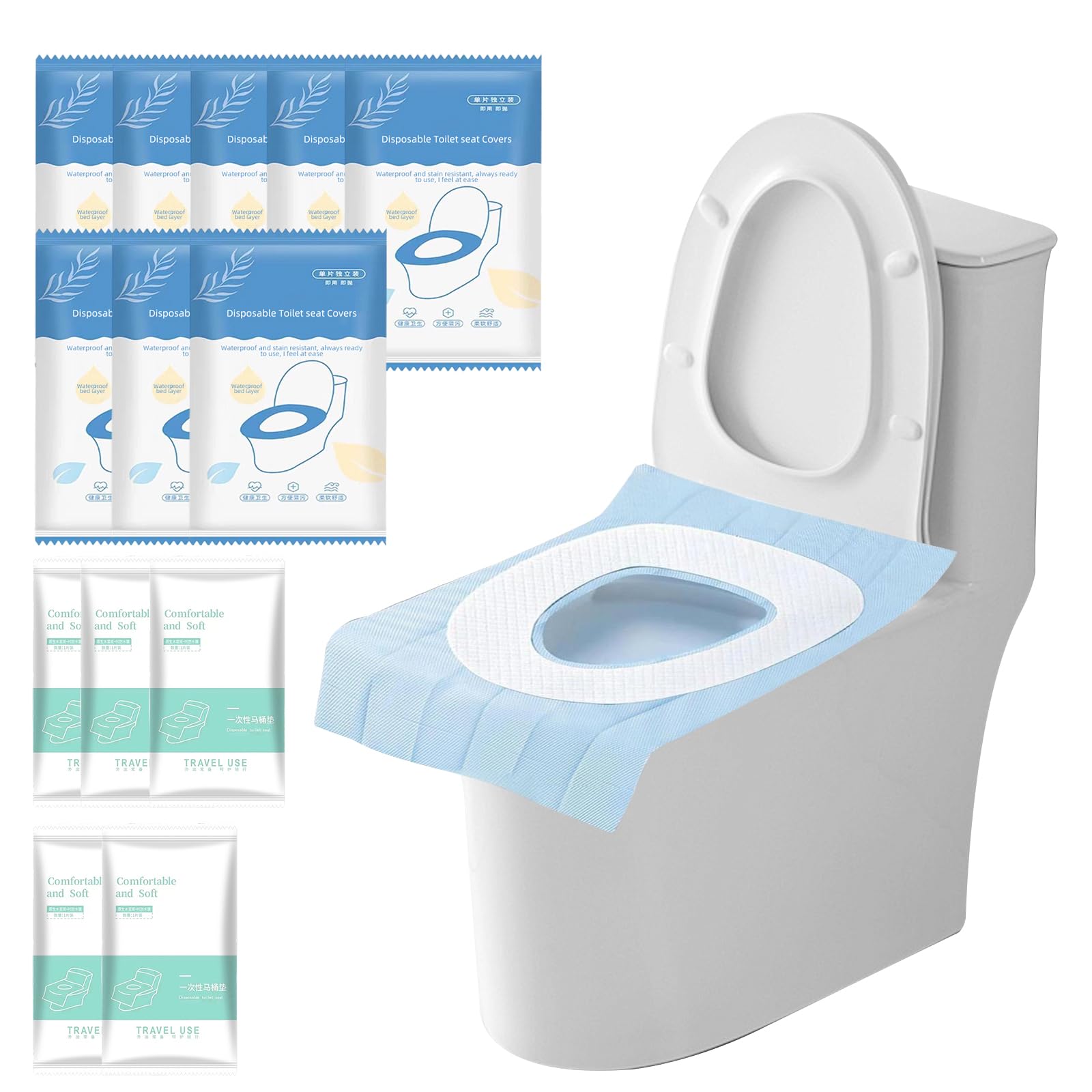 JinluCare XL toilet seat cover in use for full seat protection on public toilets