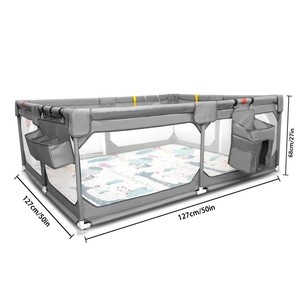 JINXIA net basket inside playpen keeps toys within reach