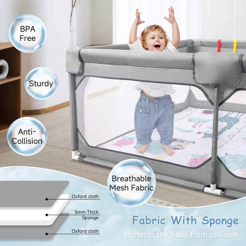JINXIA foldable playmat inside for tummy time and naps