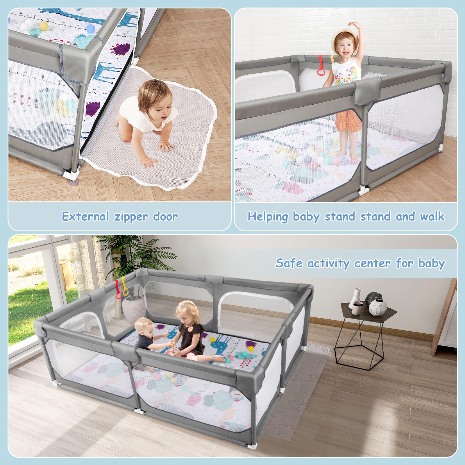 JINXIA soft-cloth wrap around fence reduces pinch risks for infants