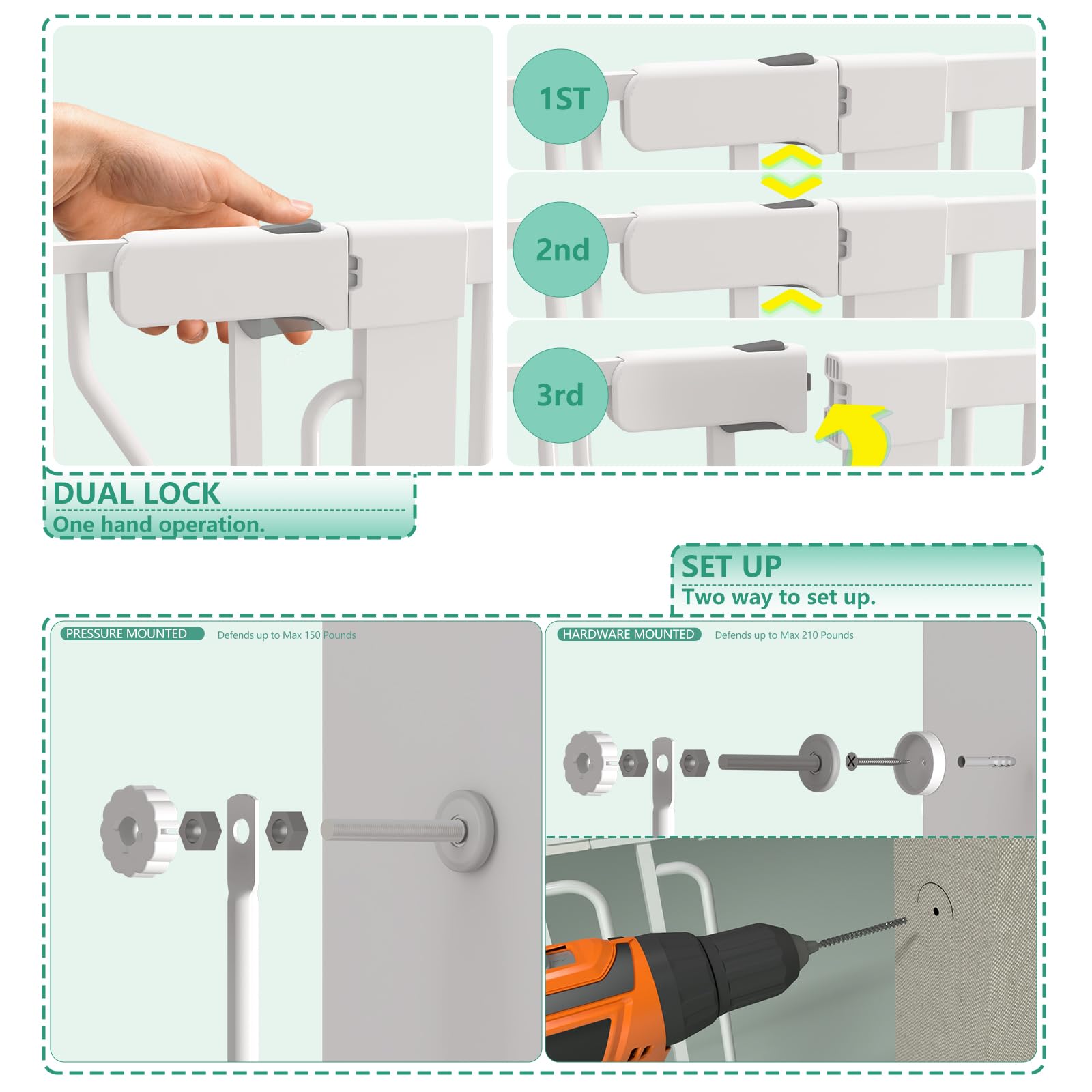 Jiprlak 51-inch cat gate hallway use for pet separation