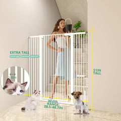 Jiprlak 51-inch cat gate side view showing sturdy construction