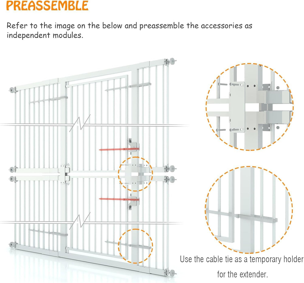 Jiprlak adjustable-width cat gate set to 27.9 to 47.2 inches.