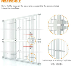 Jiprlak adjustable-width cat gate set to 27.9 to 47.2 inches.