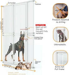 Jiprlak extra tall pet gate walk-through in use for convenient passage.