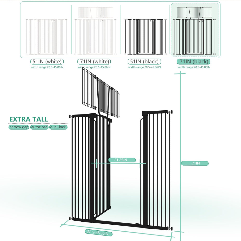 Jiprlak51 auto-close with center handle for easy, safe passage.