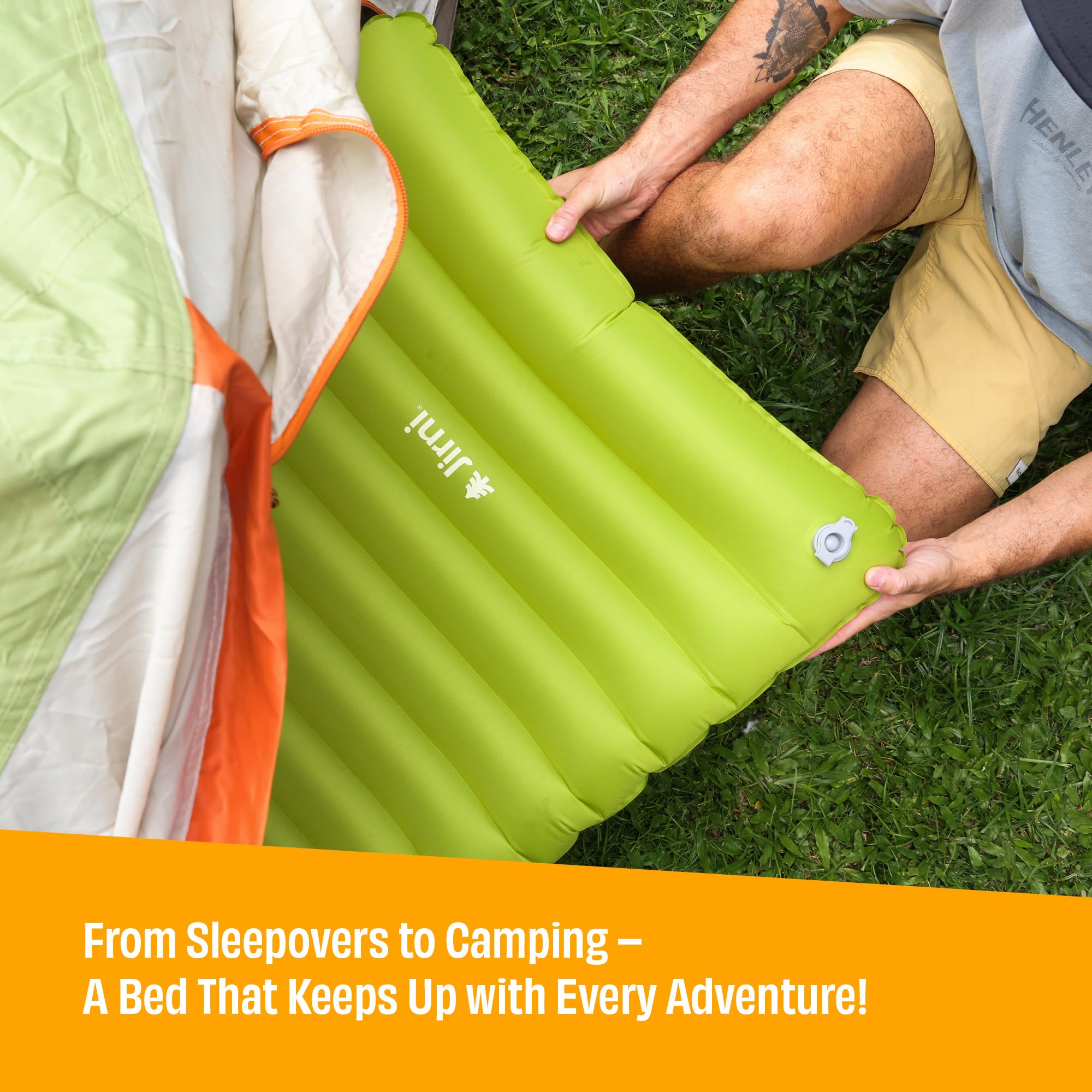 Jirni portable bed fits in carry-on luggage for trips