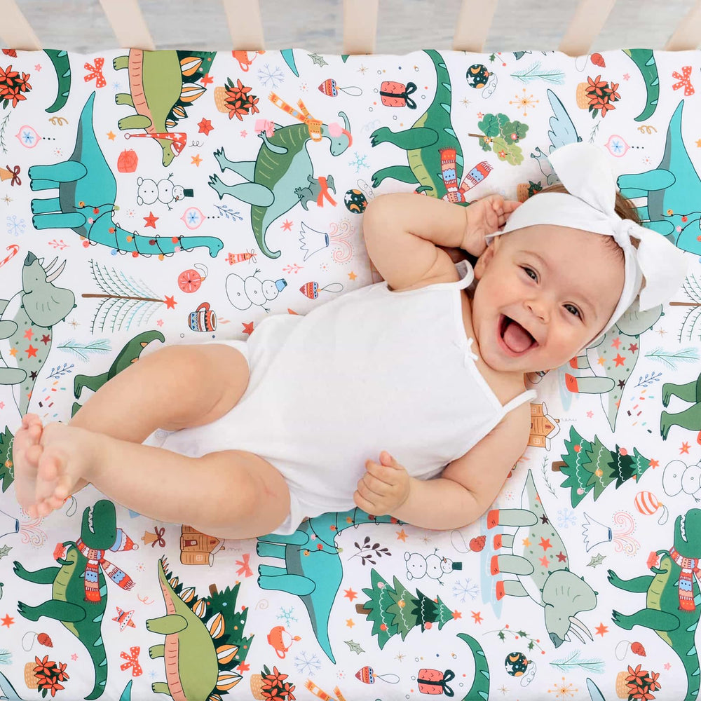 JISEN crib sheet shows 52x28 inch dimensions for standard cribs