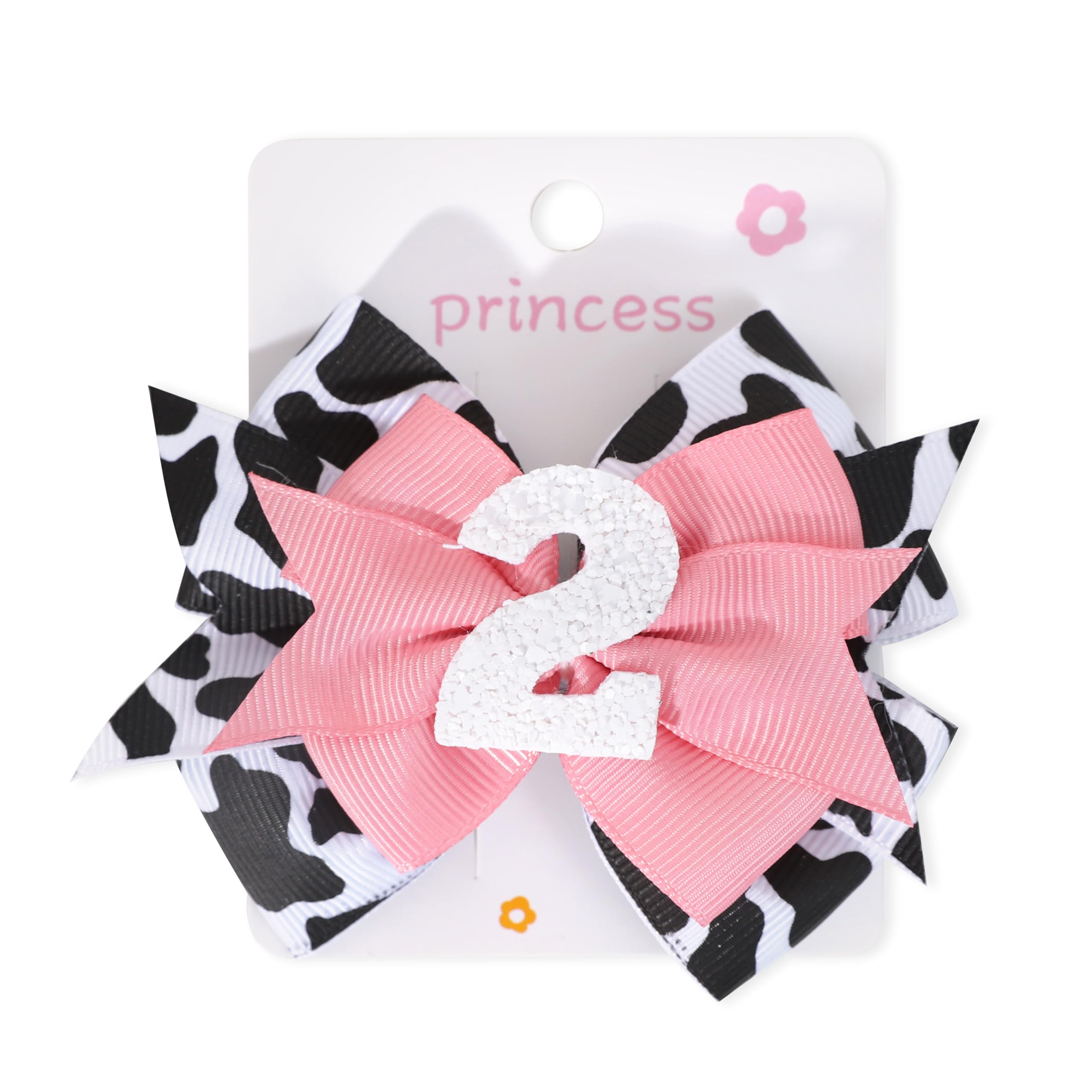 Jissoo cow print bow headband pink packaged gift-ready