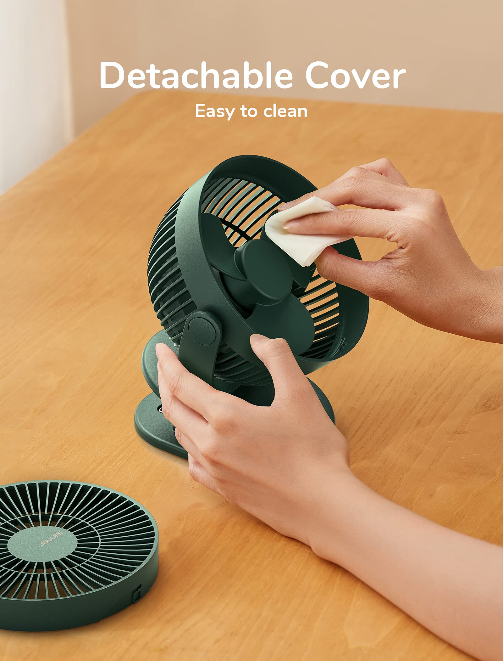 JISULIFE powerful yet quiet brushless motor ensures comfortable ambience.