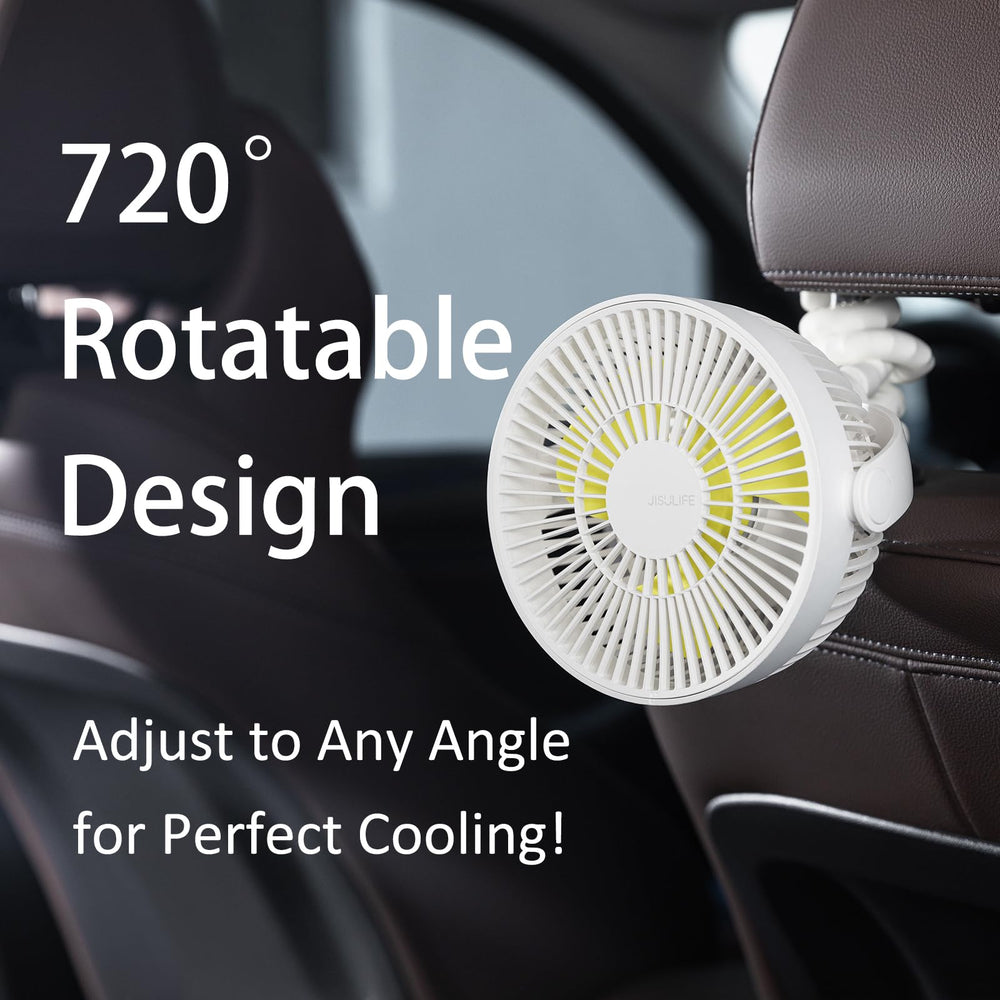 JISULIFE 720-degree rotatable stroller fan offers flexible airflow angles.