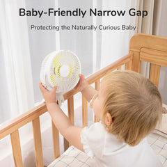 JISULIFE mini stroller fan four speeds for customizable breeze.