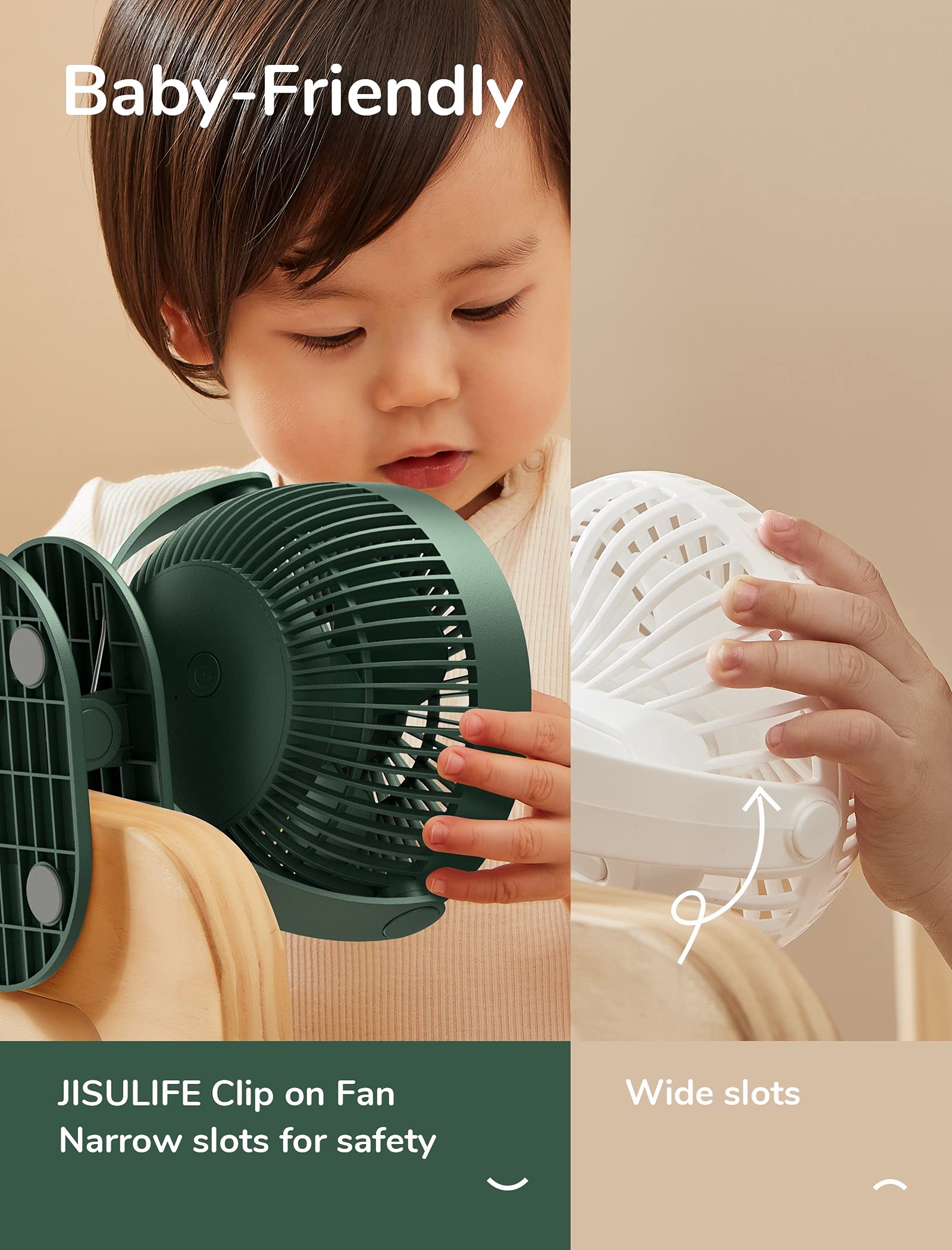 JISULIFE portable personal desk fan delivering quiet cooling.