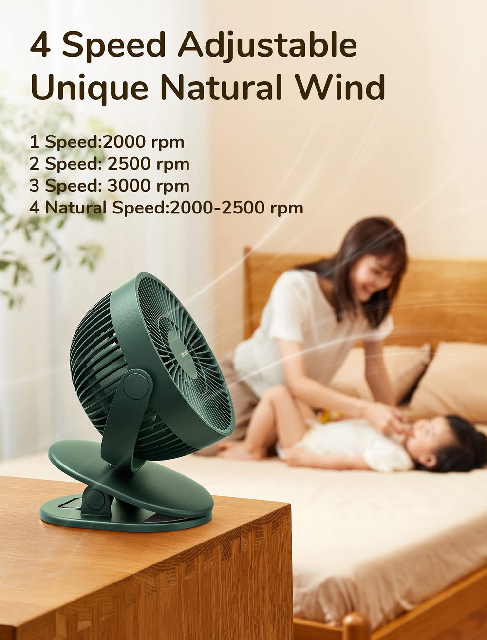JISULIFE rechargeable 4000mAh fan used outdoors for long-lasting travel power.