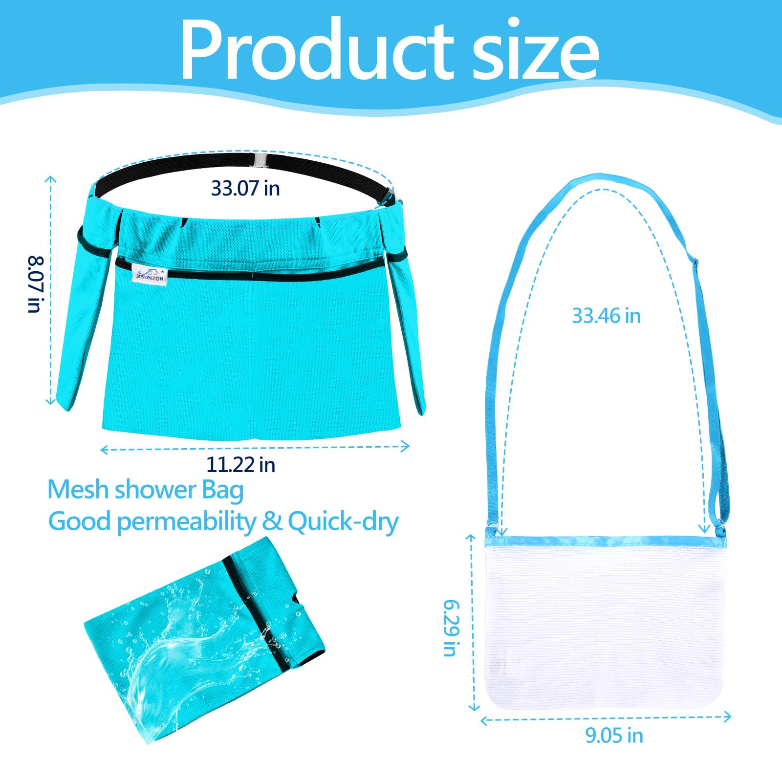 JISUNZON Mastectomy Drainage Pouch blue dual pocket left secures bottles