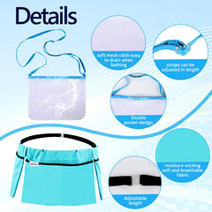 JISUNZON Mastectomy Drainage Pouch blue dual pocket right keeps bottles organized
