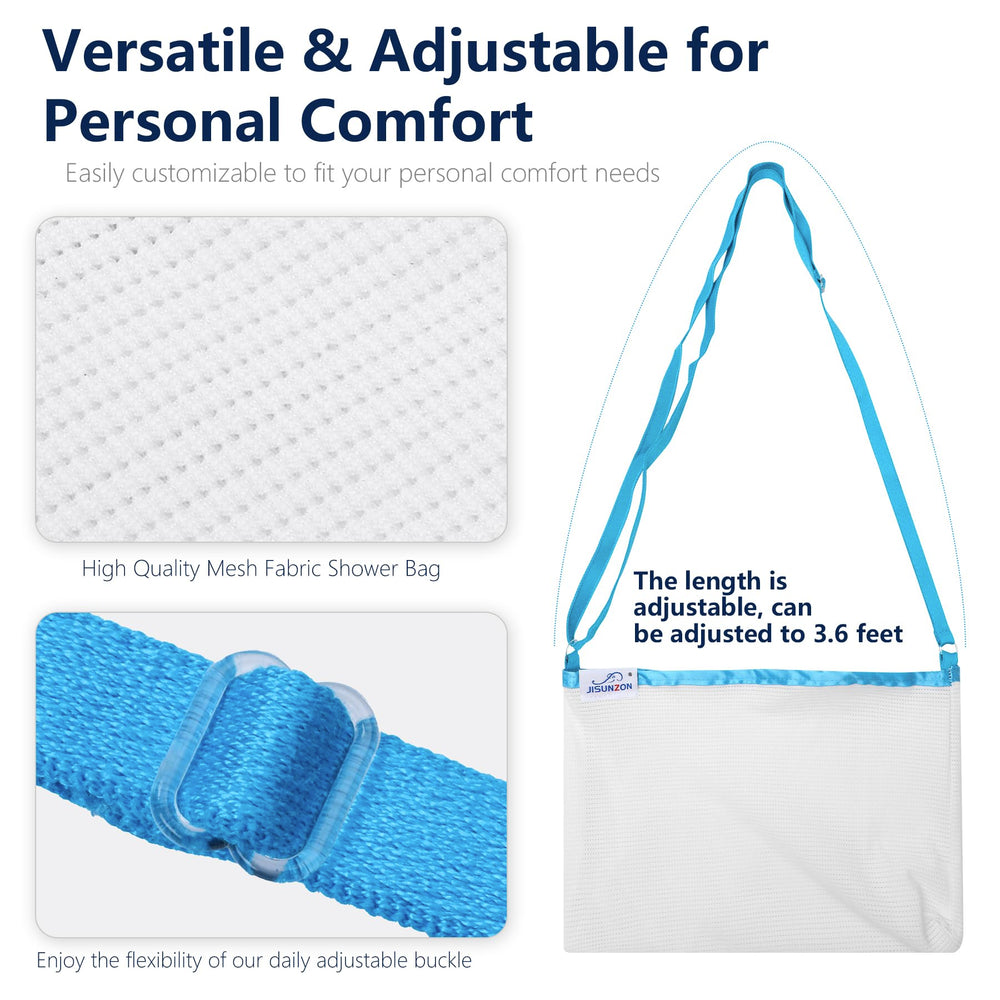 JISUNZON Mastectomy Drainage Pouch blue moisture-wicking material stays comfortable