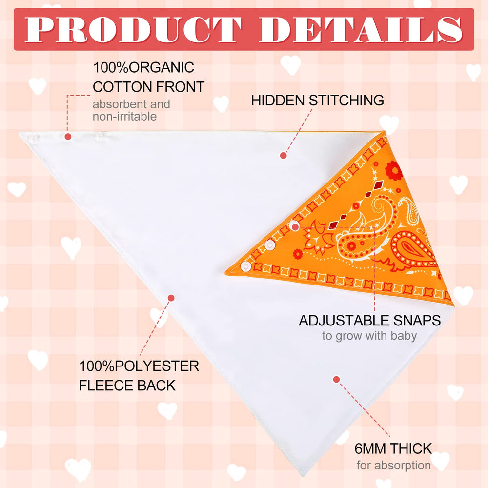 Jiuguva bandana bib in blue paisley, machine-washable and durable