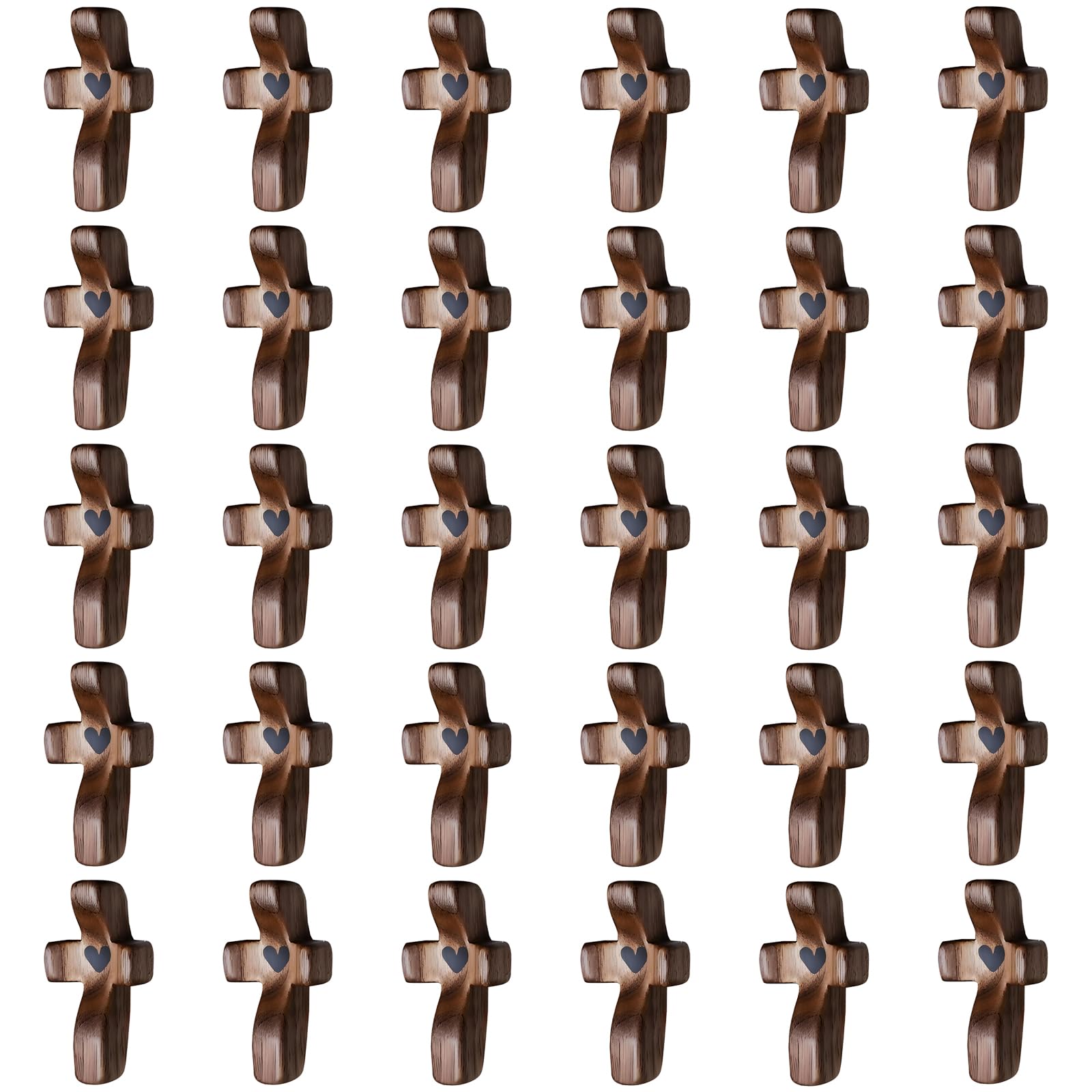 JIUKONG 30-pack wooden cross fidget in hand for calming focus.