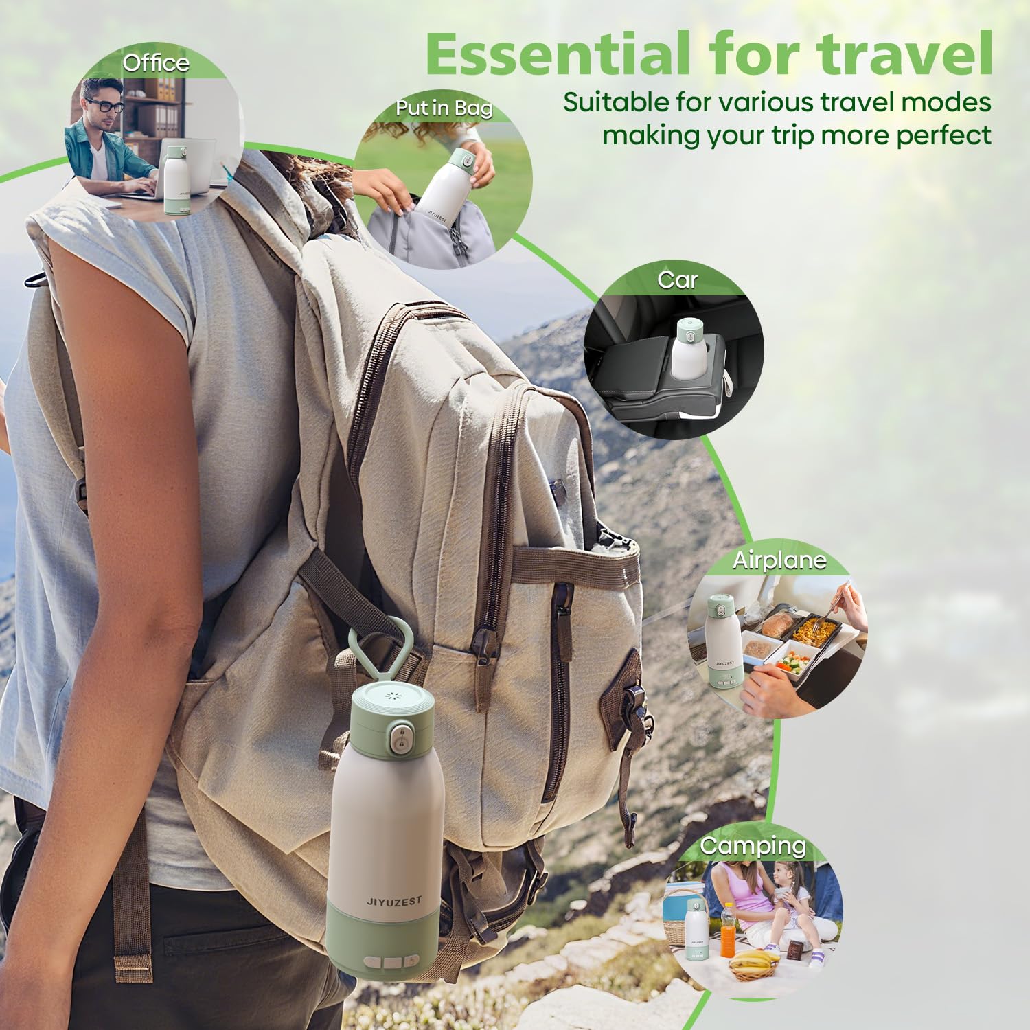 JIYUZEST ideal for car and airplane travel, convenient on the go.