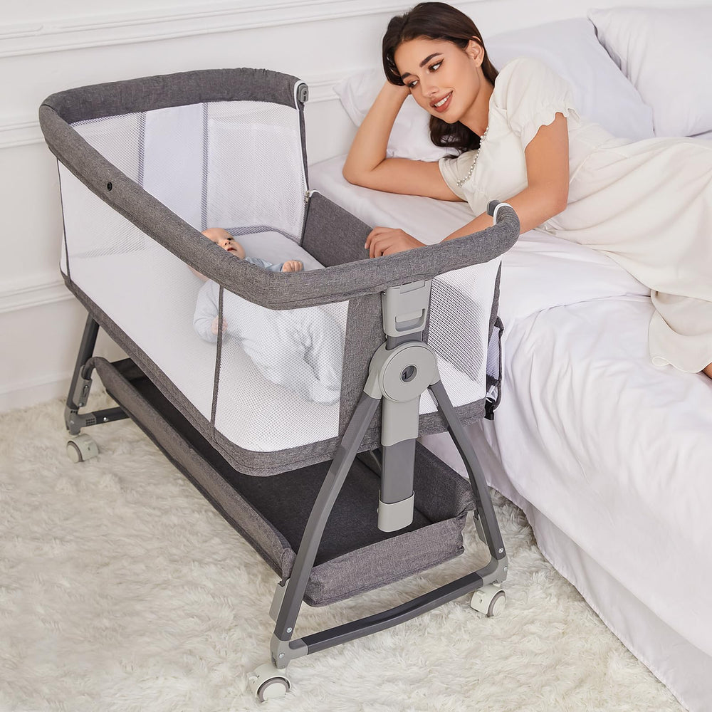 Jixrolyn 3-in-1 bassinet standalone crib with safe sleep space.