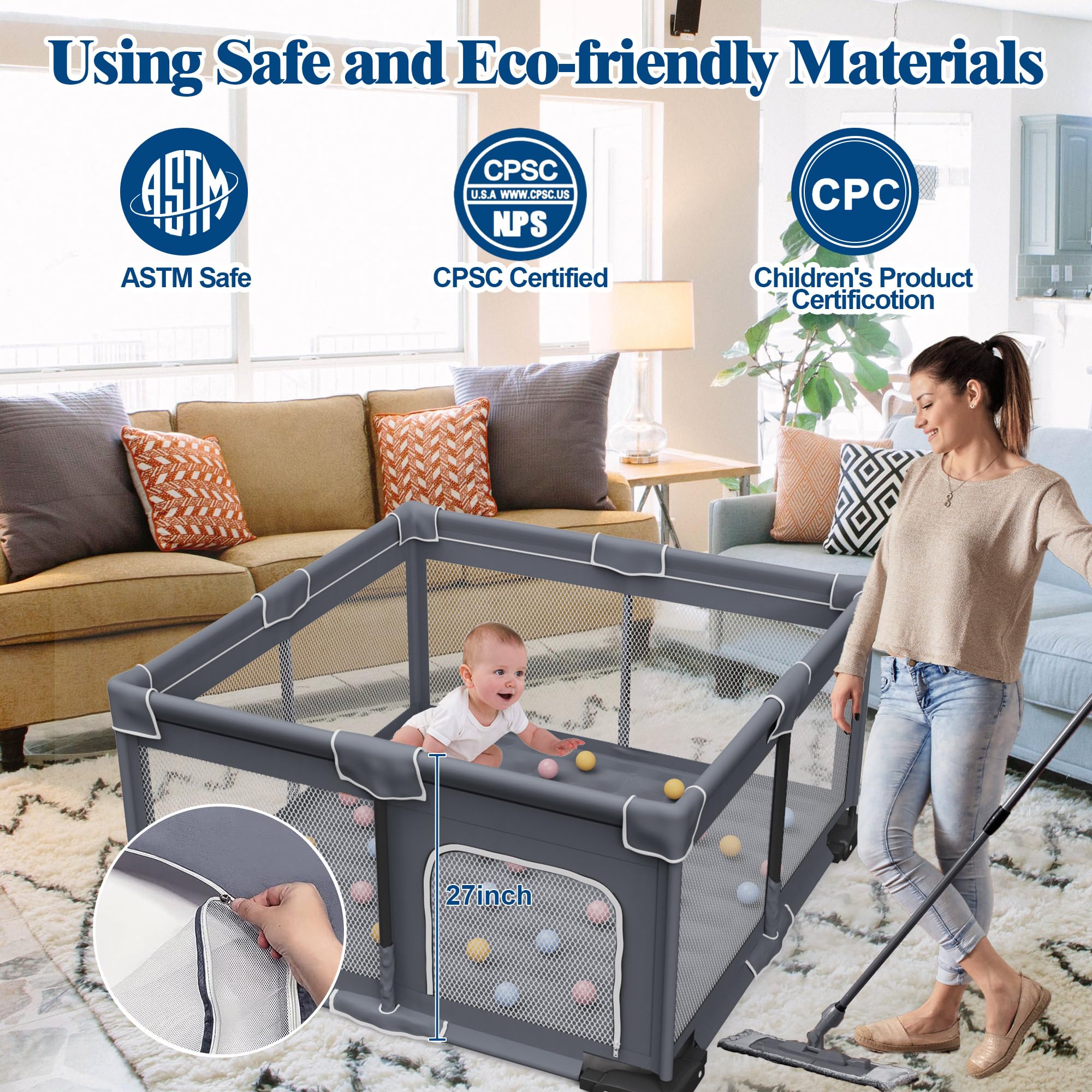 Jixrolyn 360-degree visibility mesh walls for quick supervision.