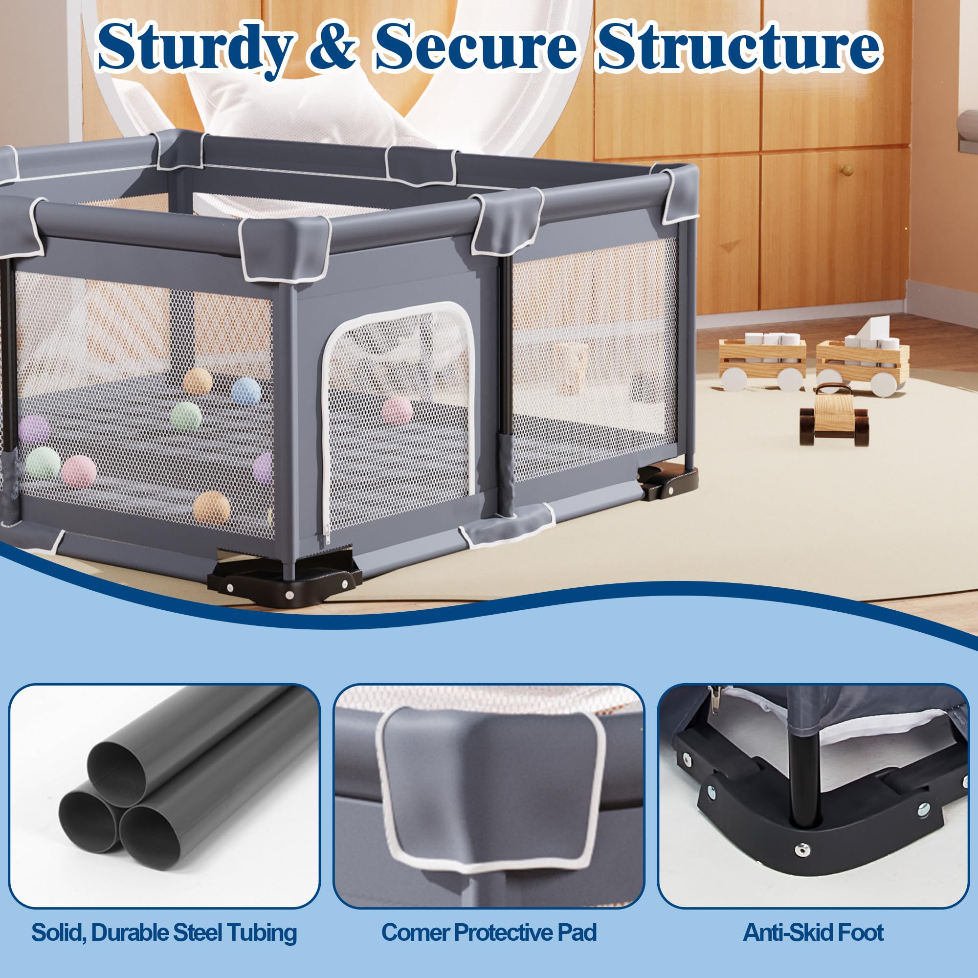 Jixrolyn playpen gate setup enabling easy access during play.