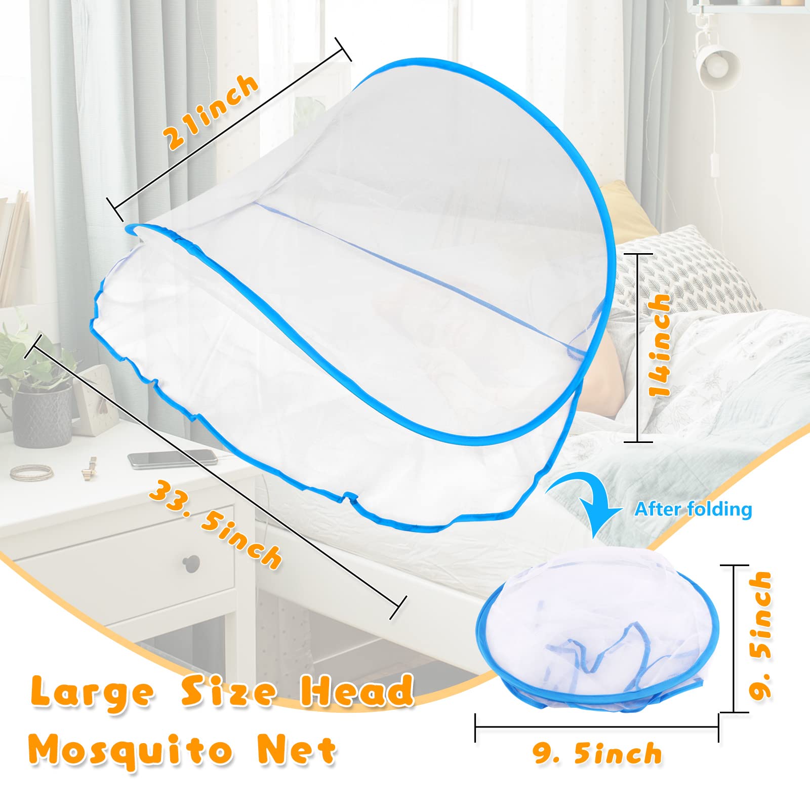 Jixsloft mosquito net pop-up head net, no installation required.