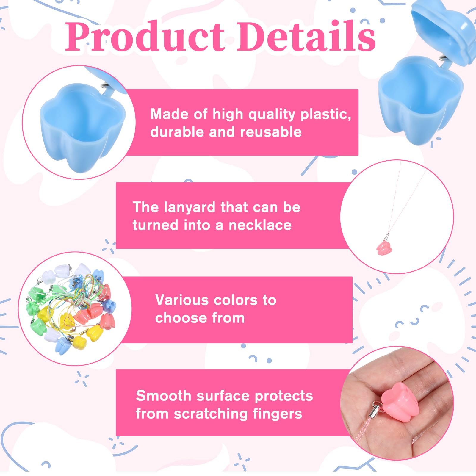 JIYIN blue tooth necklace box for organized tooth fairy memories