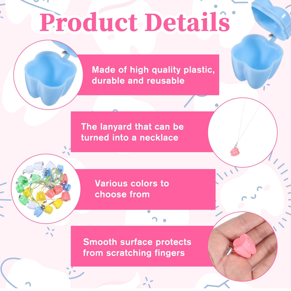 JIYIN blue tooth necklace box for organized tooth fairy memories