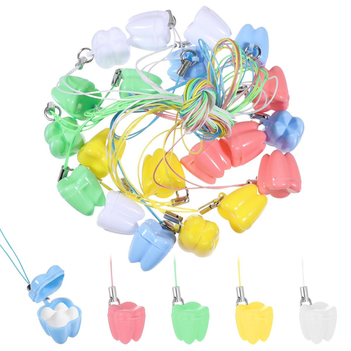 JIYIN white tooth necklace box for safe baby teeth storage and memory keepsake