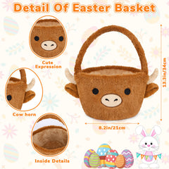 JIZWPOOM empty Easter basket for egg hunts, easy to carry and reuse.
