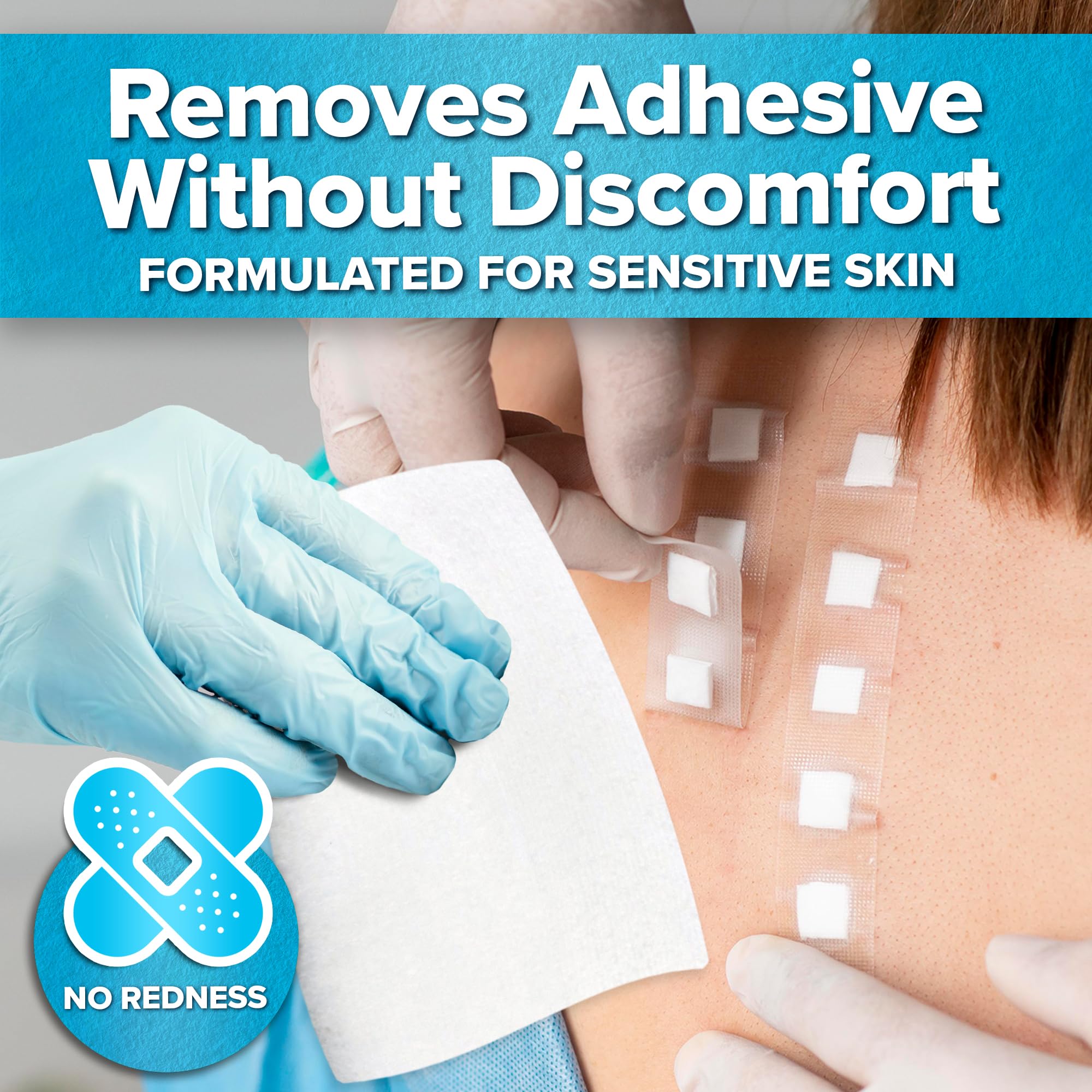 JJ CARE adhesive residue removal wipe helps lift sticky residues from skin effectively.