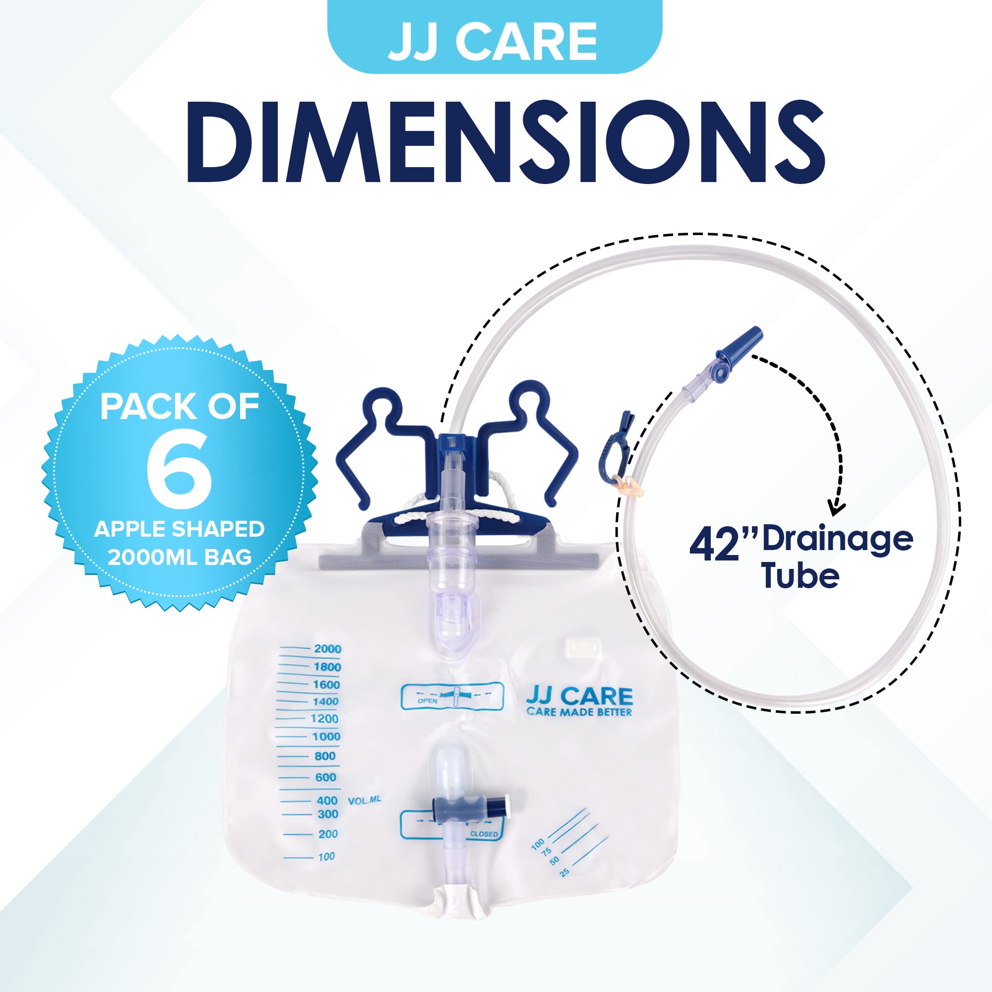 JJ CARE anti-reflux chamber highlighted for backflow prevention.