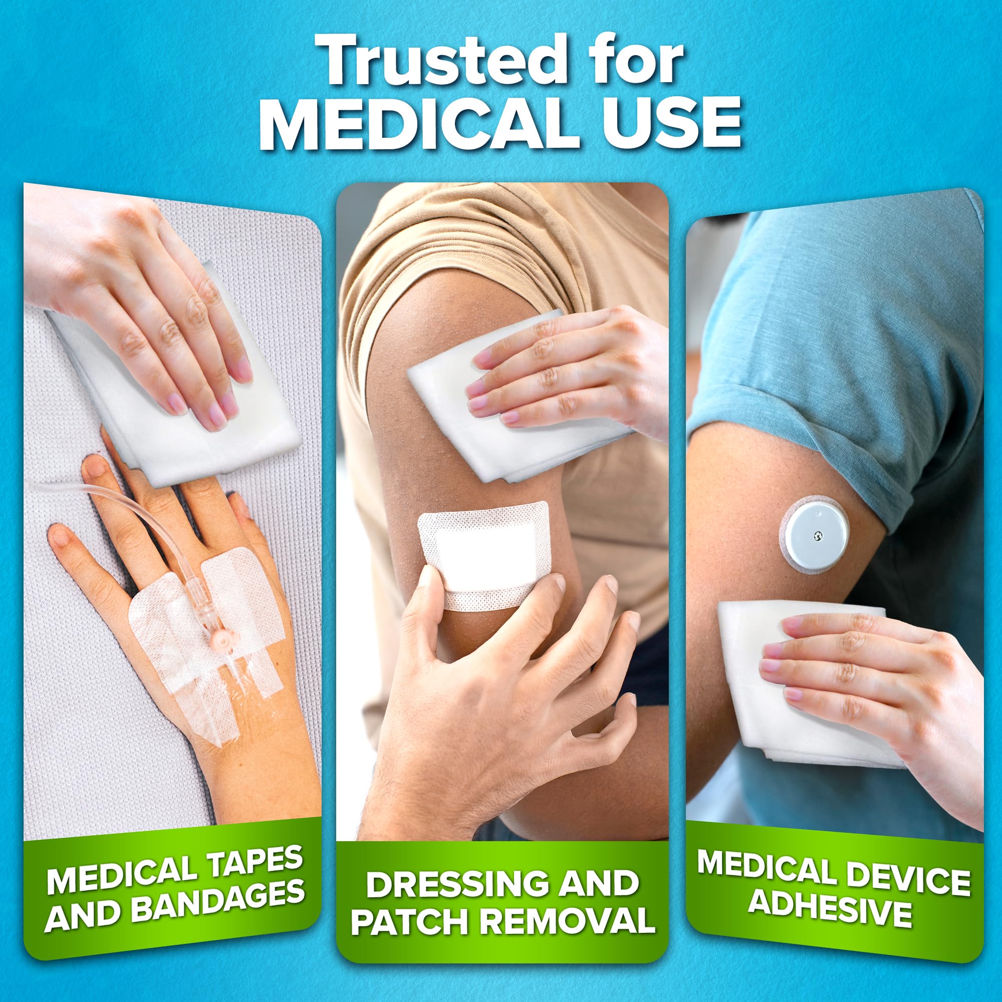 JJ CARE quick-dry skin prep wipe speeds up post-removal cleanups.