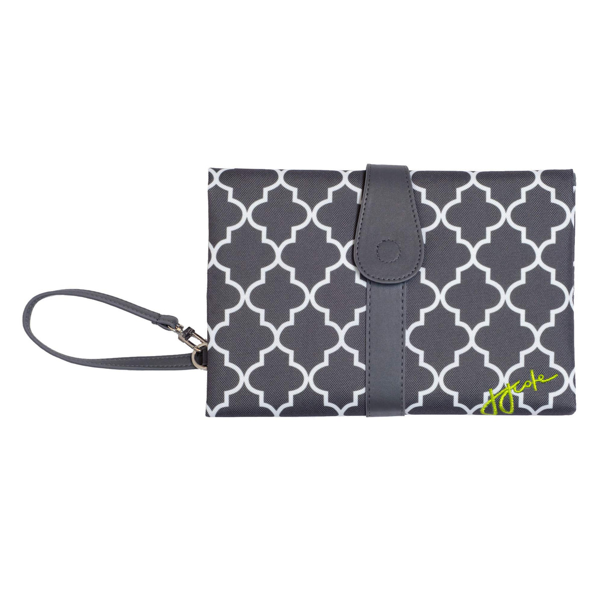 JJ Cole Diaper Changing Clutch Stone Arbor folded design fits neatly in a purse.