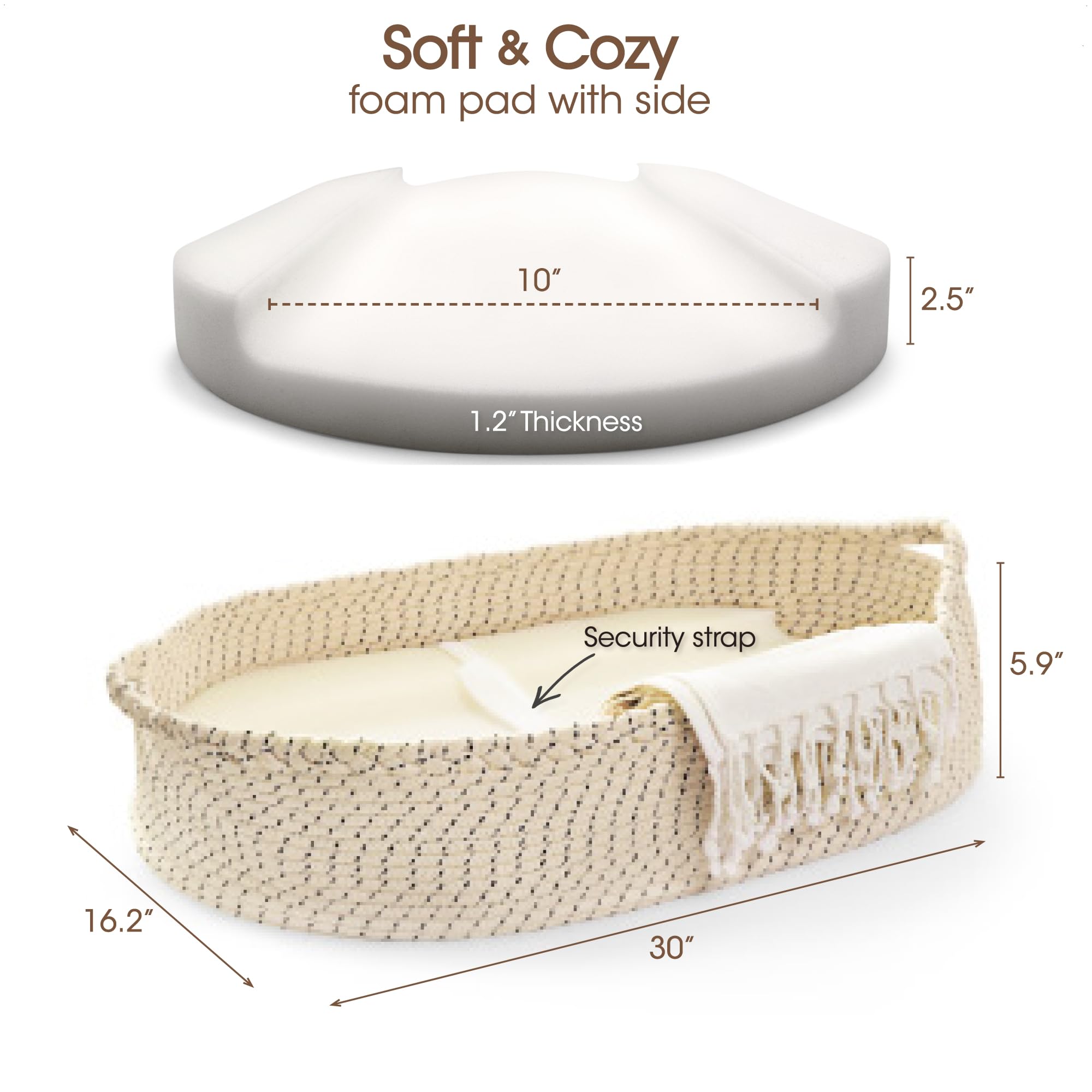Fits on dresser or changing table for flexible nursery setup