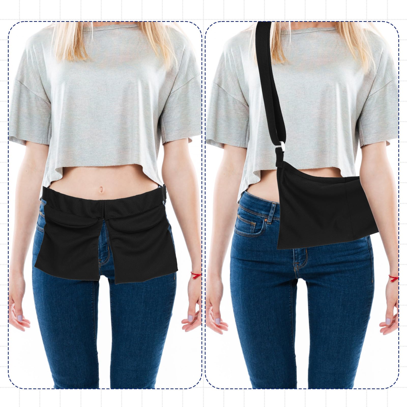 JJUNW neck strap enables crossbody wear for flexible positioning.
