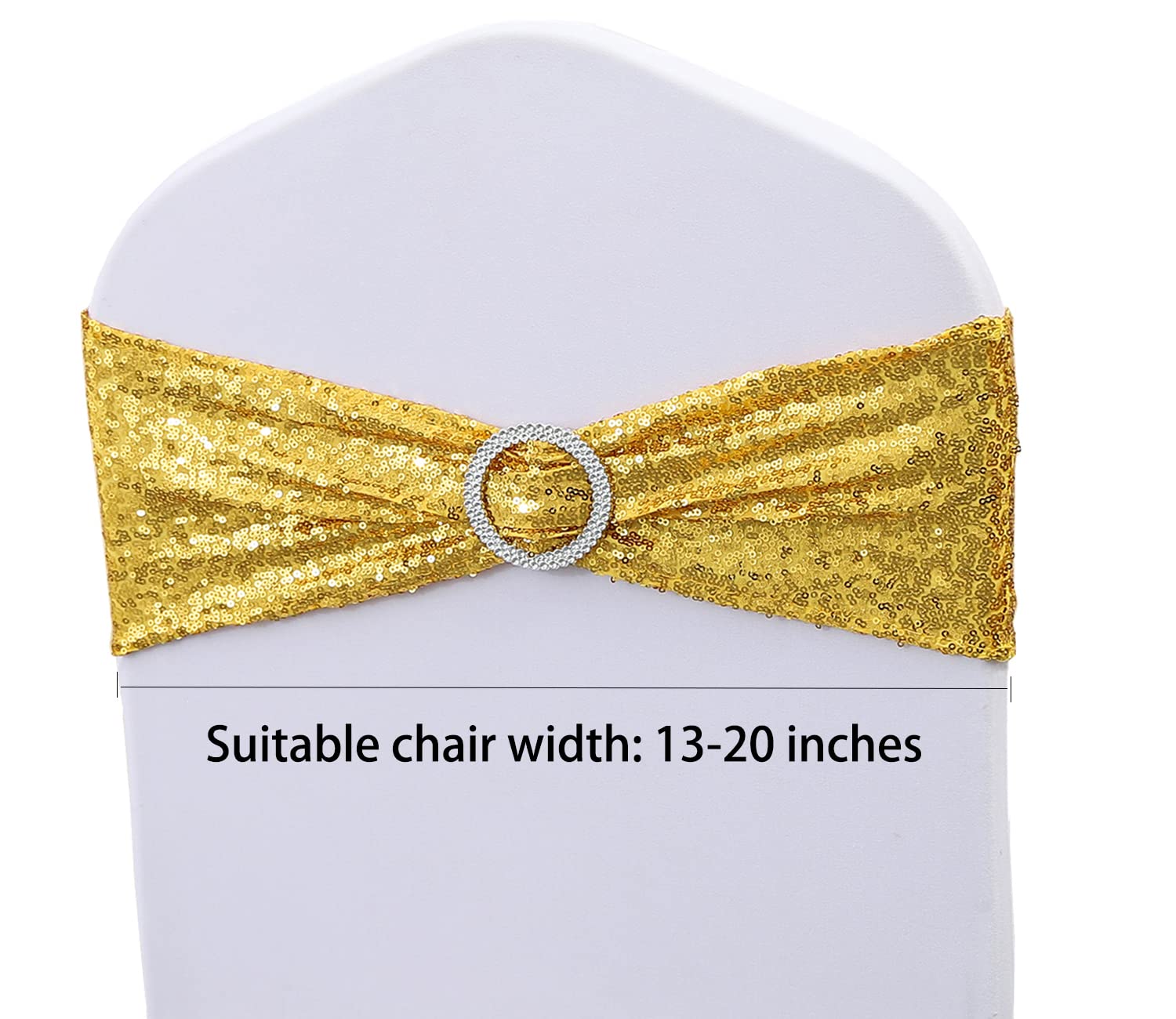 JKDMJF gold sequin chair sash is reusable and easy to wipe.