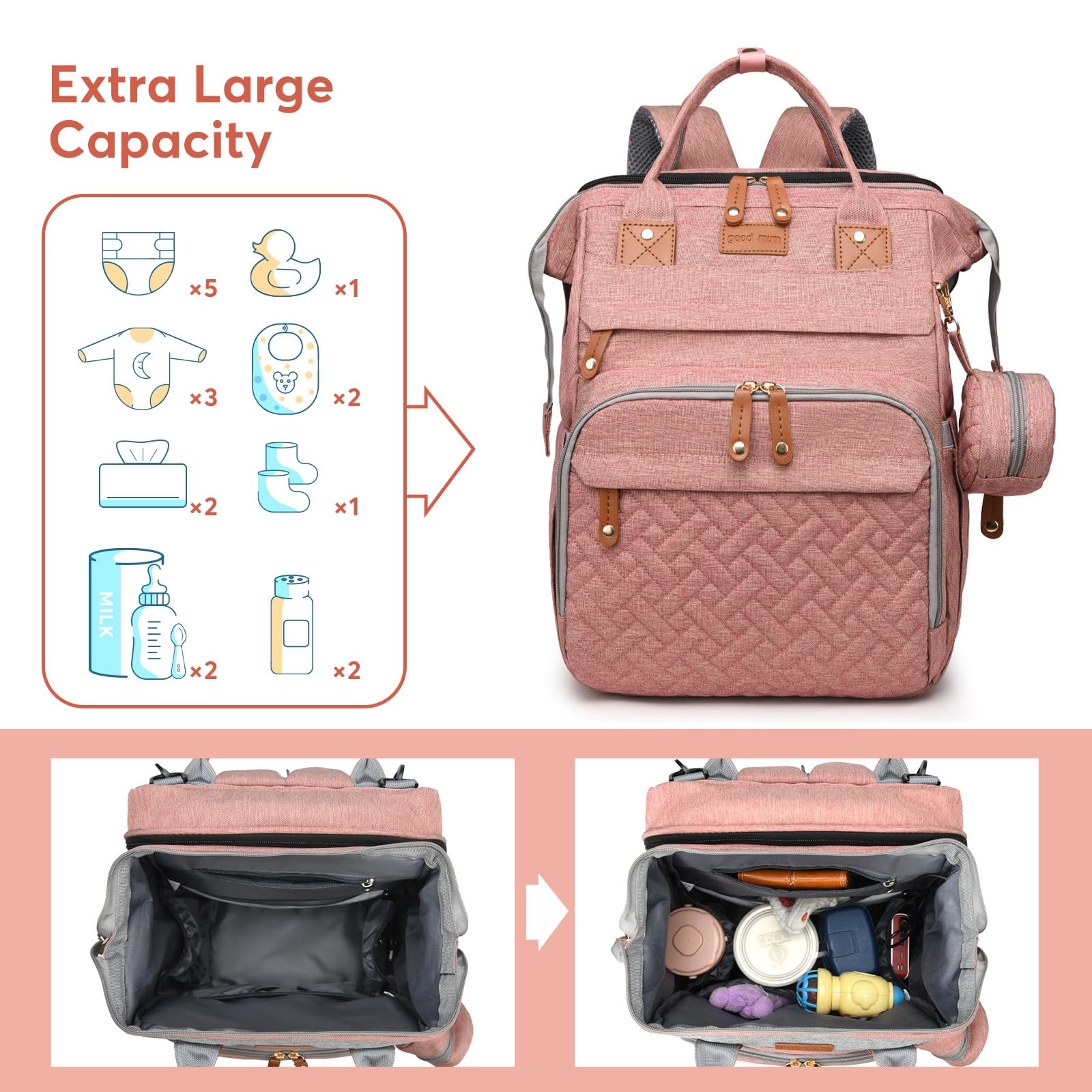 JKJRJJ diaper bag large capacity pockets for organized essentials