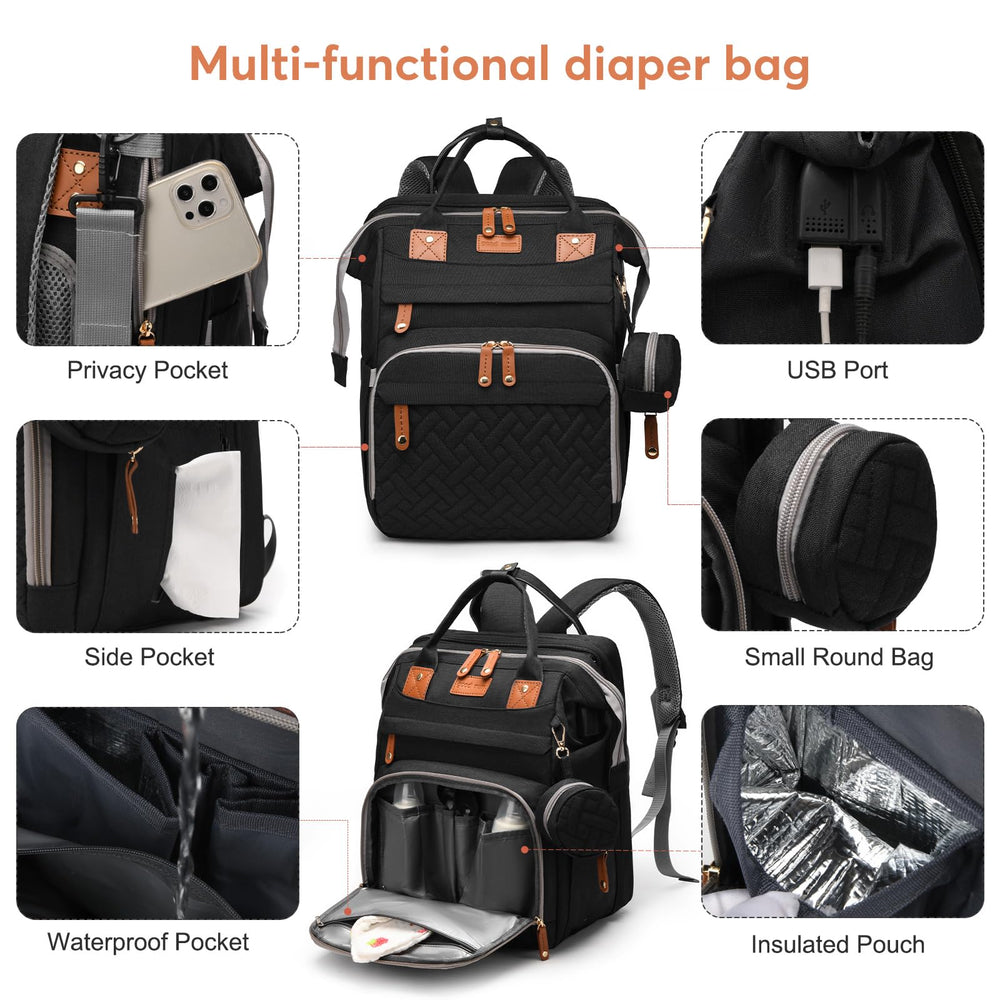 JKJRJJ bag USB charging port for on-the-go device power.