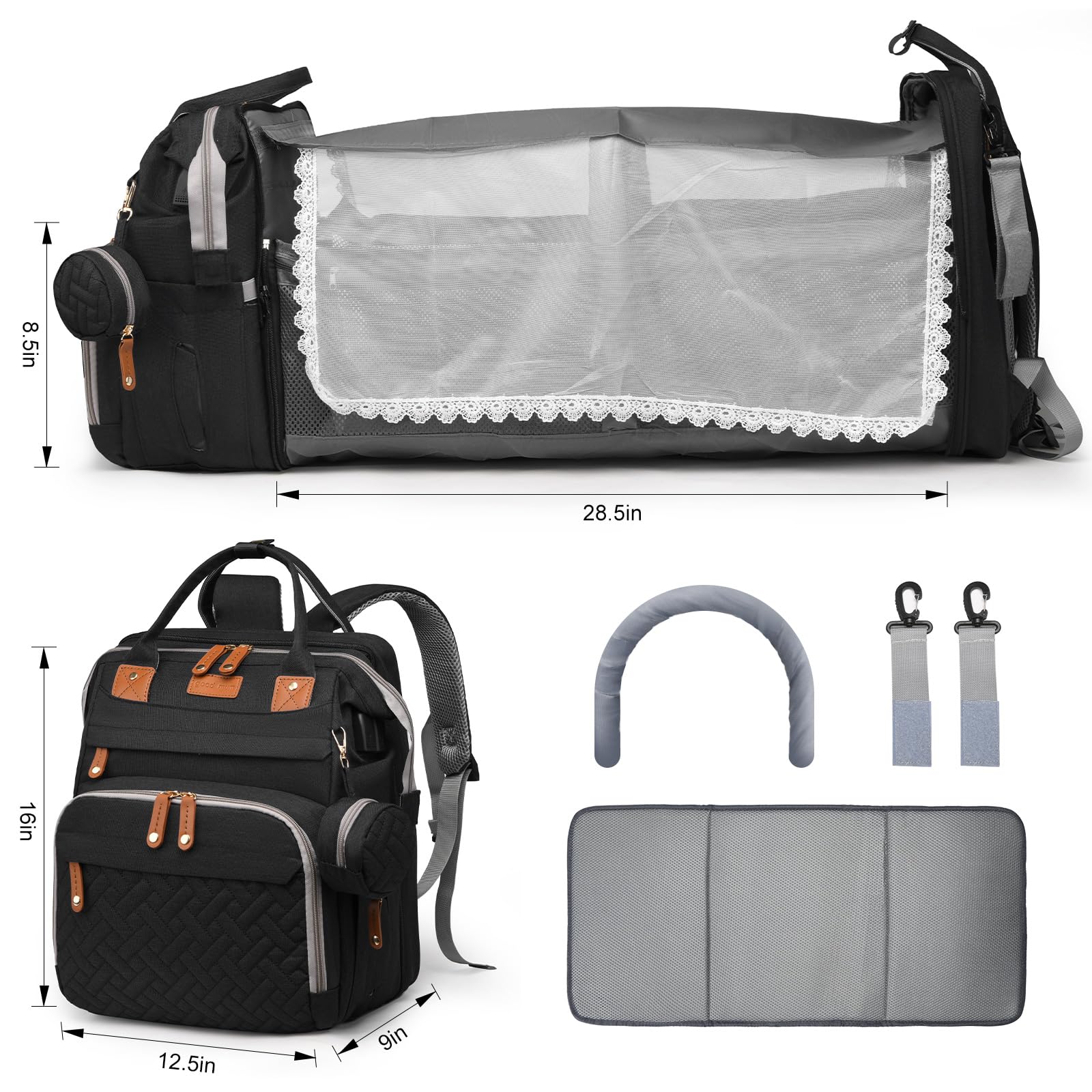 JKJRJJ waterproof wet/dry pockets separate damp items neatly.
