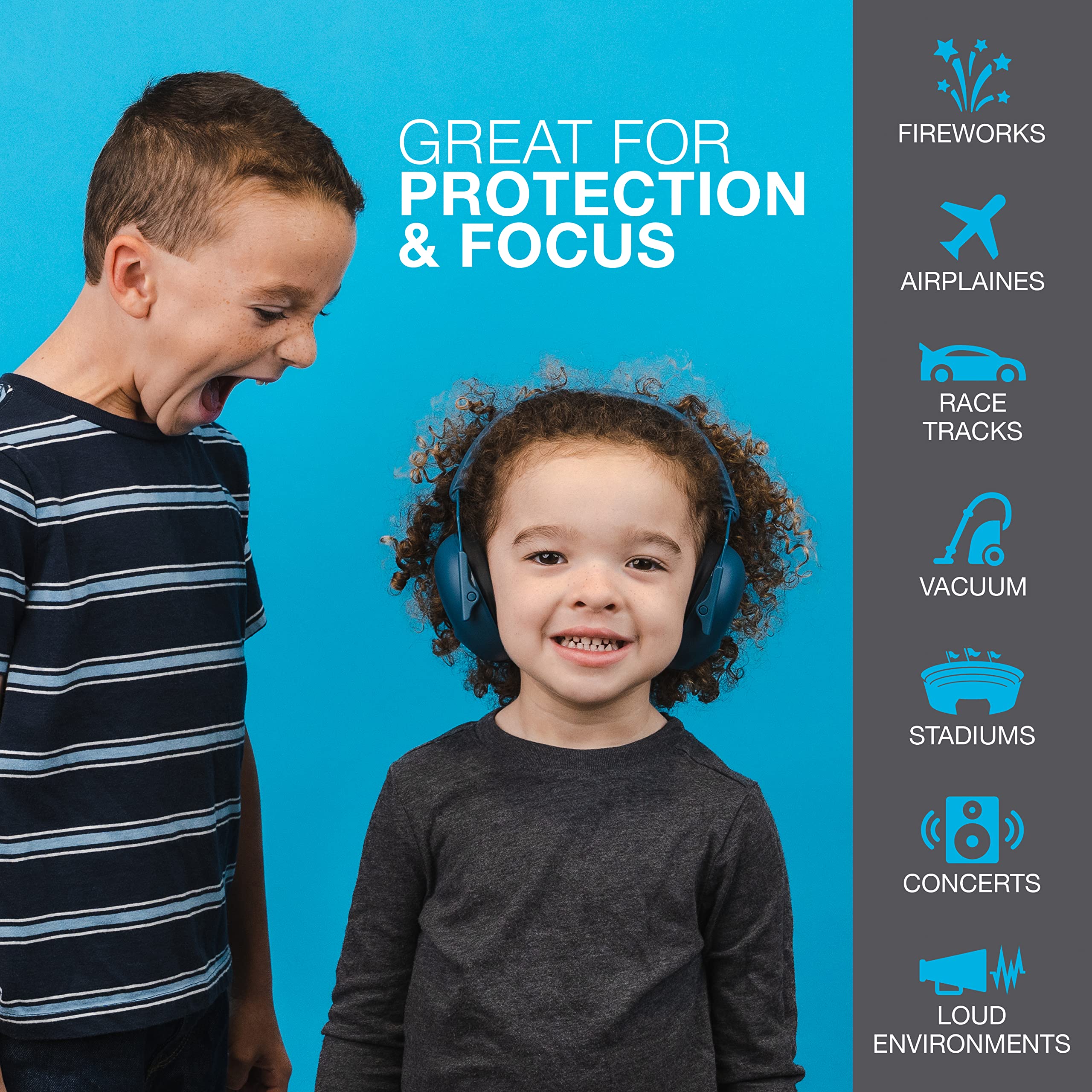 JLab JBuddies Protect suitable for infants to teens during loud events.