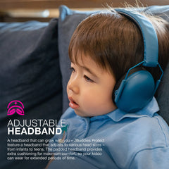 JLab JBuddies Protect reduces external noise by up to 23 dB for calmer environments.