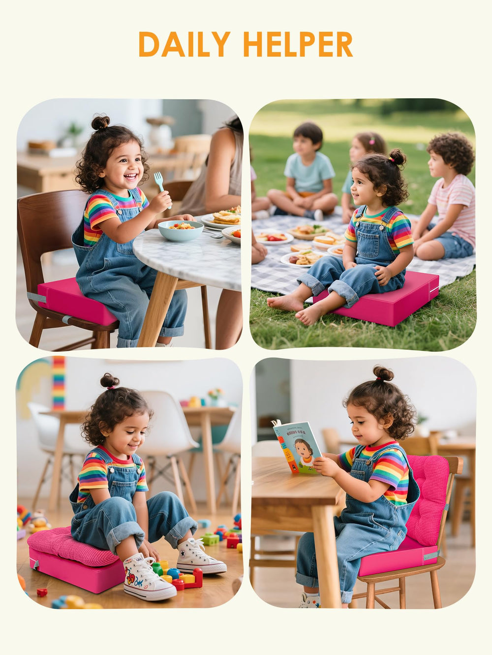 JLGCUF booster seat cover is removable and easy to clean.